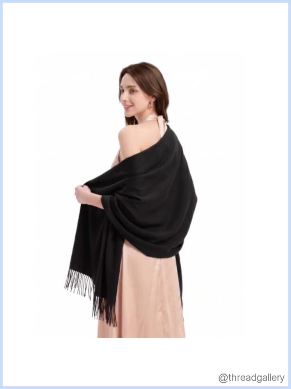 Merino Wool Blend Pashmina Shawl Wrap Tassel Scarf